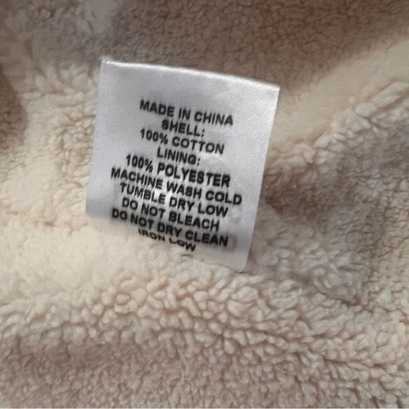 Profound Aesthetic white denim fleece lined trucker jacket | L | embroidered bk - Picture 15 of 15